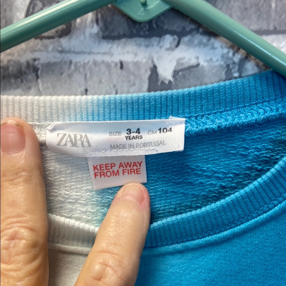 Zara Blue and White Graphic Sweatshirt - Picture 4 of 8